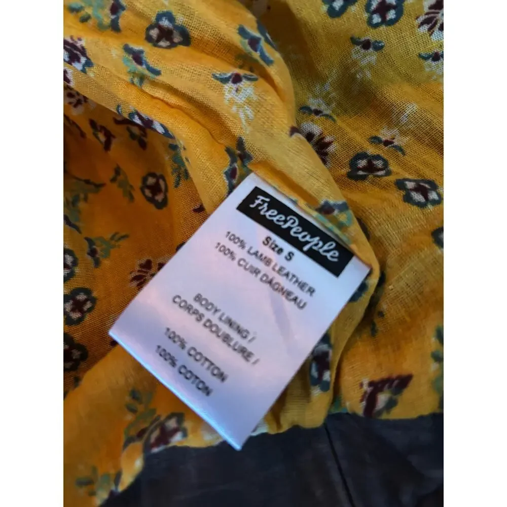 FREE PEOPLE Avis Distressed Lamb Leather Moto Jacket NWT S Small $498 - Picture 11 of 11